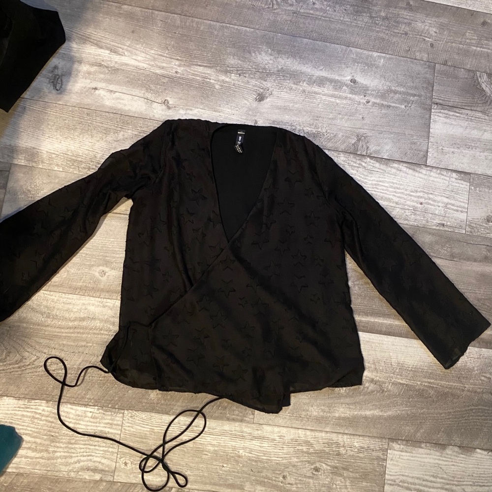 Black wrap shirt